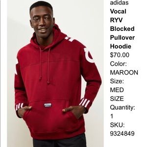 adidas vocal ryv blocked pullover hoodie